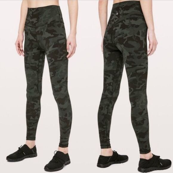 Lululemon Align High Rise Legging Gator Green Camo - Picture 1 of 11
